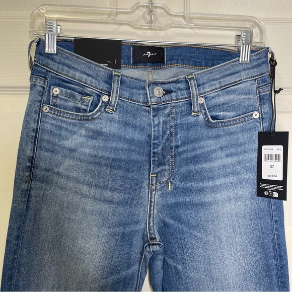 The 7 For All Mankind Women's Dojo Distressed Authentic Light Jeans Sz 27 - Picture 3 of 8